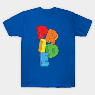 Rainbow, Colorful PRIDE Word Art // LGBTQIA Pride // Pride Month Celebration T-Shirt